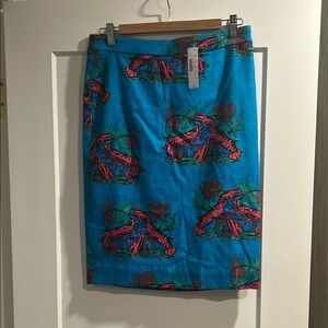 J. Crew NWT No.2 Pencil skirt lobster print size 4